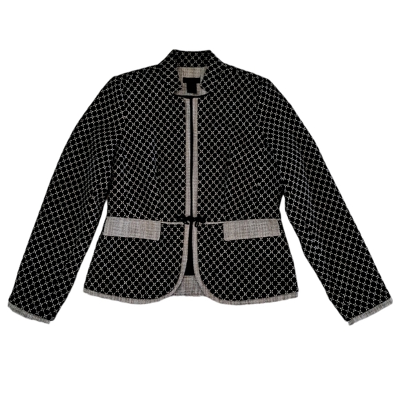 SARA Isabella grid pattern with matching tweed underside Lined Petite M Jacket - Picture 1 of 8